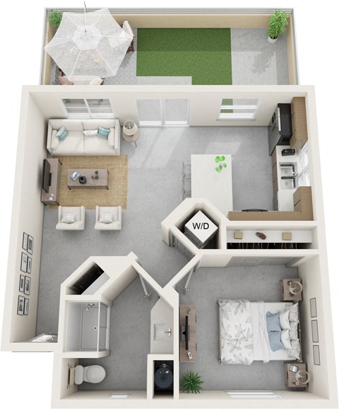 a 3d rendering of a floor plan of a house